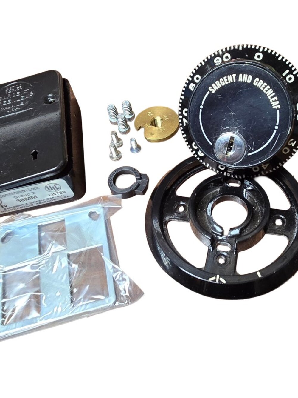 Sargent & Greenleaf 3-Wheel Lock w/ Front Reading Dial & Ring, Key Locking